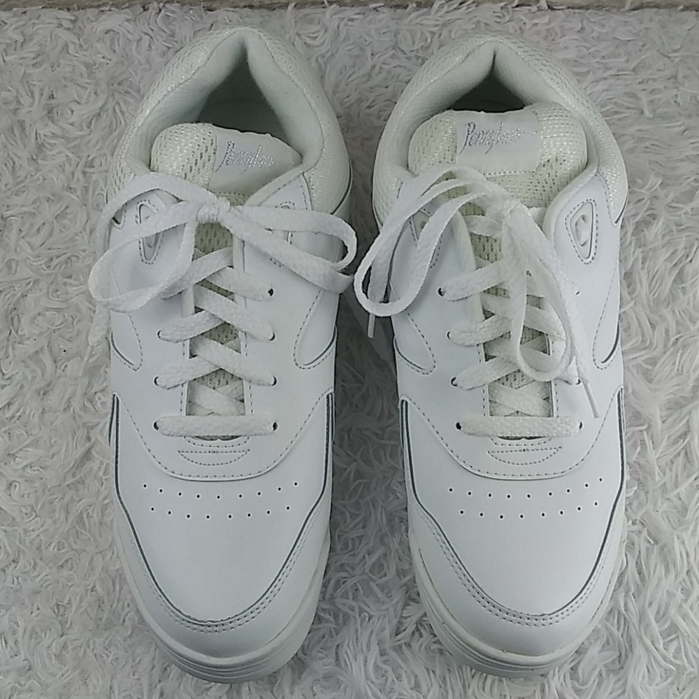 Penny Lane White Faux Leather Mesh Upper Almond Toe Lace Up Low Top Sneaker - Picture 2 of 13